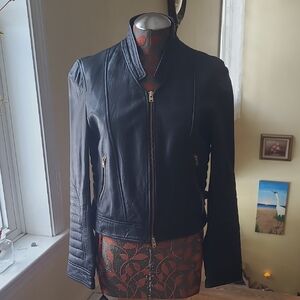J. Crew Black Leather Jacket - Size 8
